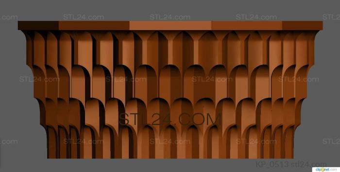 Chapiters (Capital with geometric tiered ornament in the form of arches, KP_0513) 3D models for cnc
